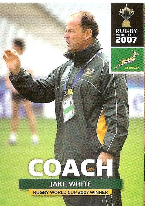 2011 RUGBY WORLD CUP COLLECTION - JAKE WHITE 2007 WORLD CUP WINNER COACH CARD 124