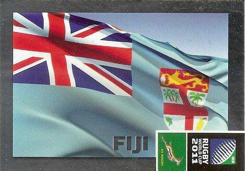 2011 RUGBY WORLD CUP COLLECTION - FIJI "RARE" FLAG FOIL CARD 15