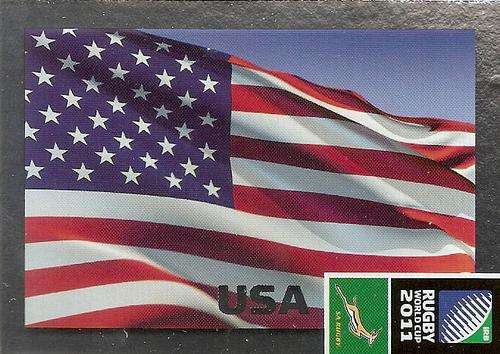 2011 RUGBY WORLD CUP COLLECTION - USA "RARE" FLAG CARD 29
