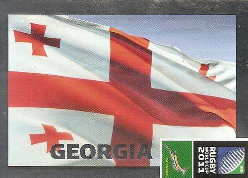 2011 RUGBY WORLD CUP COLLECTION - GEORGIA "RARE" FLAG FOIL CARD 17