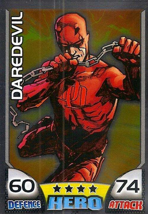 DAREDEVIL - TOPPS HERO ATTAX 2011 - MARVEL UNIVERSE - "FOIL" TRADING CARD 22