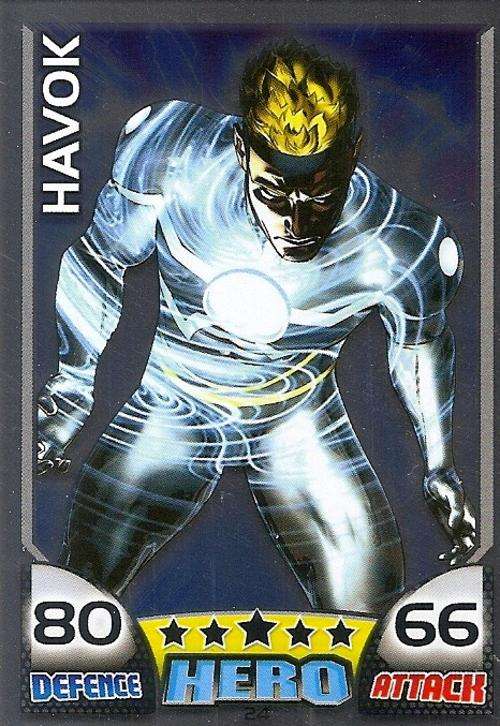 HAVOK - TOPPS HERO ATTAX 2011 - MARVEL UNIVERSE - "FOIL" TRADING CARD 24