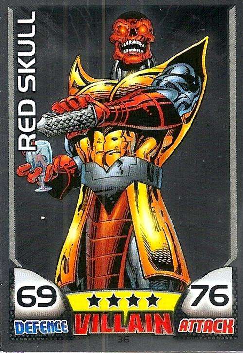 RED SKULL - TOPPS HERO ATTAX 2011 - MARVEL UNIVERSE - "FOIL" TRADING CARD 36