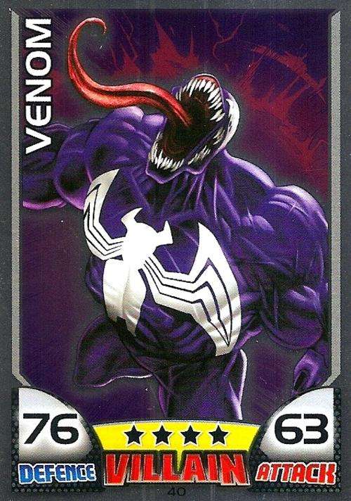 VENOM - TOPPS HERO ATTAX 2011 - MARVEL UNIVERSE - `FOIL` TRADING CARD 40