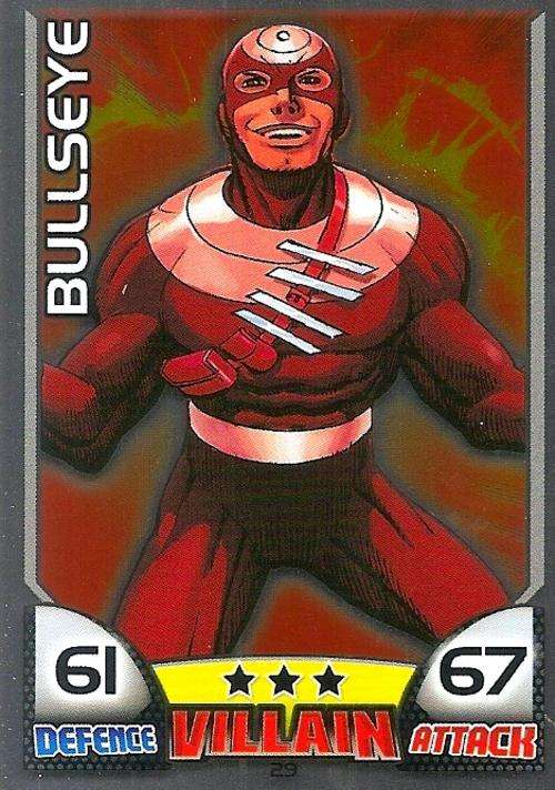 BULLSEYE - TOPPS HERO ATTAX 2011 - MARVEL UNIVERSE - "FOIL" TRADING CARD 29