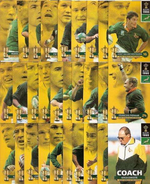 2011 RUGBY WORLD CUP COLLECTION - `1995 WORLD CHAMPIONS` COMPLETE 45 BASE CARD SET - NO FOILS