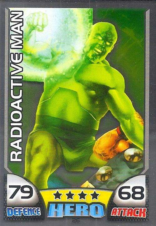 RADIOACTIVE MAN - TOPPS HERO ATTAX 2011 - MARVEL UNIVERSE -"FOIL" TRADING CARD 26