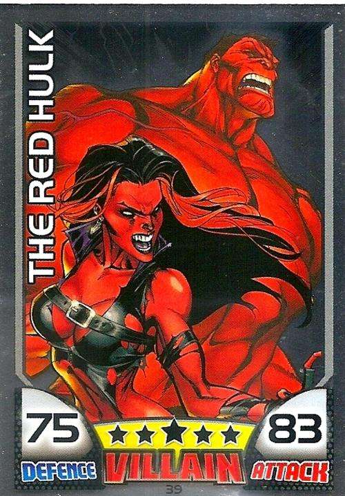 RED HULK - TOPPS HERO ATTAX 2011 - MARVEL UNIVERSE - "FOIL" TRADING CARD 39