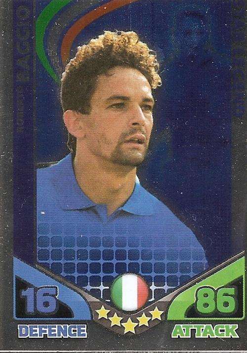 MATCH ATTAX WORLD CUP LEGENDS 2010 - ROBERTO BAGGIO `STAR PLAYER` LEGEND CARD