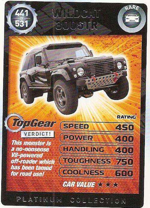 TOP GEAR TURBO CHALLENGE PLATINUM - WILDCAT 300STR `RARE` 441 CARD