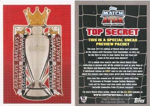 TOPPS `MATCH ATTAX` 2011/2012 - LIMITED EDITION `TROPHY` CARD