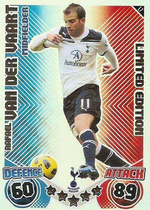 MATCH ATTAX EXTRA 2010/11 - RAPHAEL VAN DER VAART LIMITED EDITION CARD