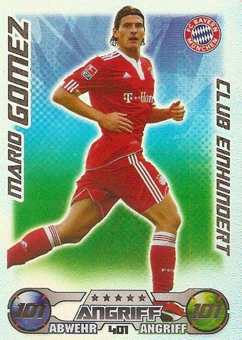 MATCH ATTAX 2009/10 "BUNDESLIGA" - MARIO GOMEZ "CLUB 100" CARD