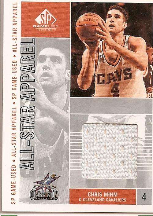 CHRIS MIHM - GAME USED ALL STAR "JERSEY" CARD - UPPER DECK 2002