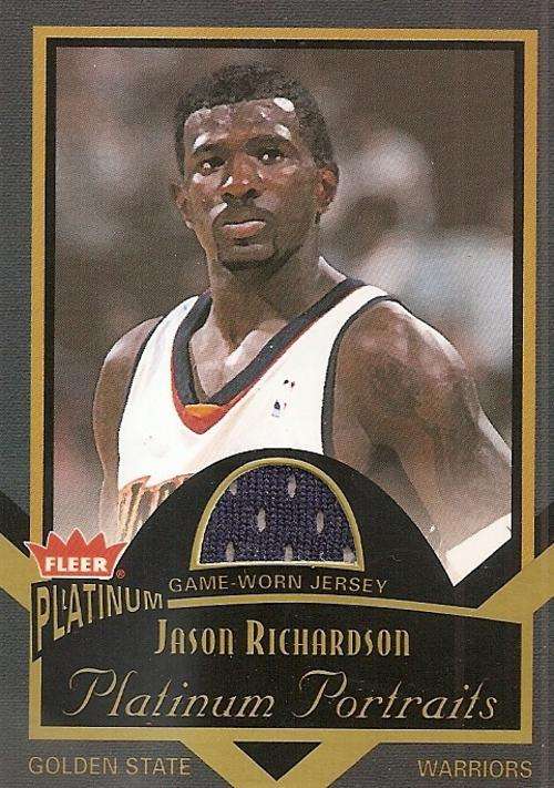 JASON RICHARDSON - PLATINUM PORTRAITS AUTHENTIC "JERSEY" CARD - FLEER 03