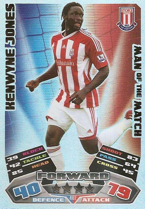 MATCH ATTAX 2012 - KENWYNE JONES "MAN of the MATCH" CARD