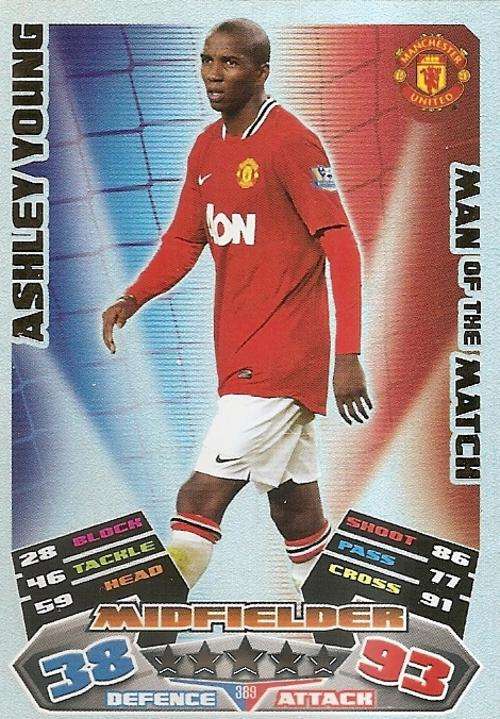 MATCH ATTAX 2012 - ASHLEY YOUNG "MAN of the MATCH" CARD