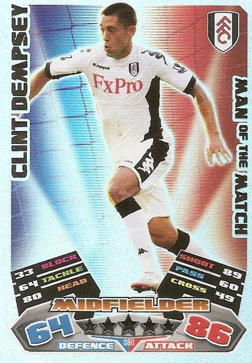 MATCH ATTAX 2012 - CLINT DEMPSEY "MAN of the MATCH" CARD