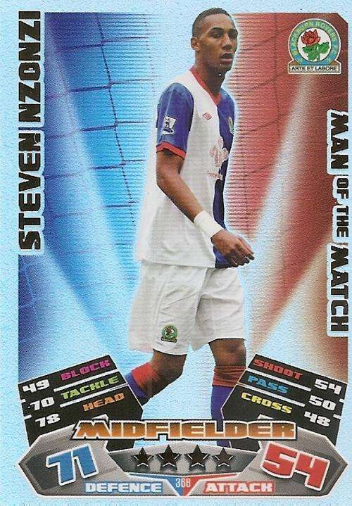 MATCH ATTAX 2012 - STEVEN NZONZI "MAN of the MATCH" CARD
