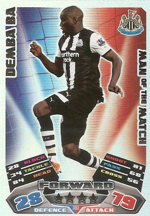 MATCH ATTAX 2012 - DEMBA BA "MAN of the MATCH" CARD