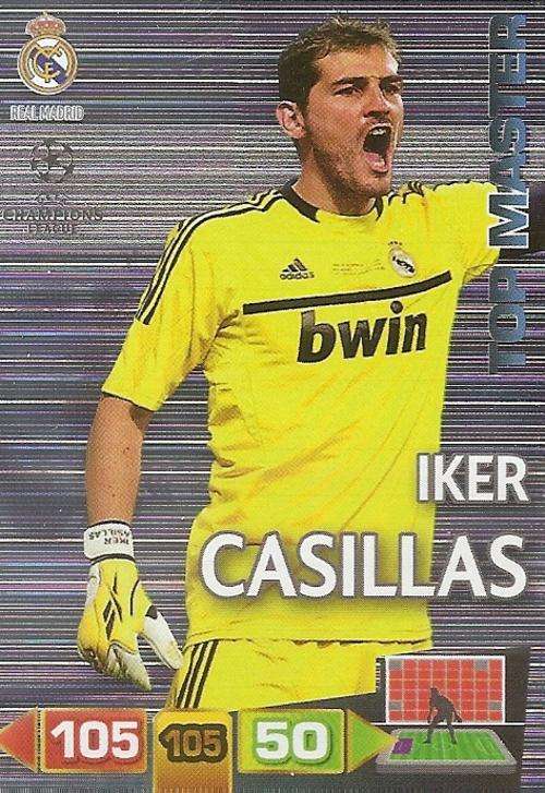 CHAMPIONS LEAGUE  2012 ADRENALYN XL - IKER CASILLAS `TOP MASTER PLATINUM` CARD