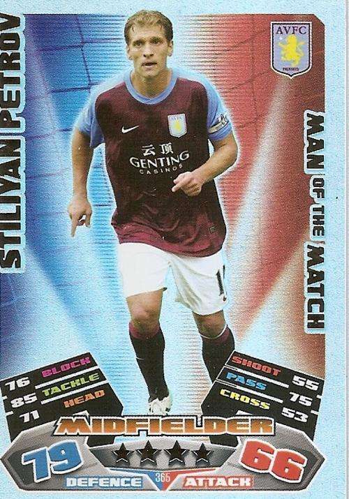 MATCH ATTAX 2012 - STILIYAN PETROV "MAN of the MATCH" CARD