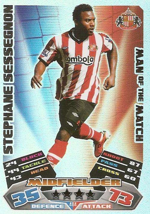 MATCH ATTAX 2012 - STEPHANE SESSAGNON "MAN of the MATCH" CARD