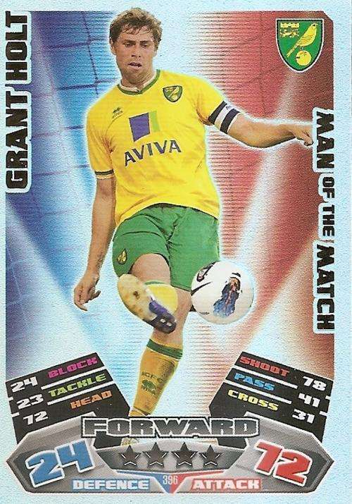 MATCH ATTAX 2012 - GRANT HOLT "MAN of the MATCH" CARD