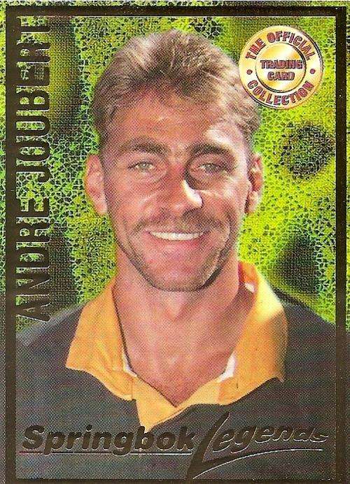 ANDRE JOUBERT - RUGBY 1997 COLLECTION by PANINI - GOLD FOIL `LEGEND` TRADING CARD 106