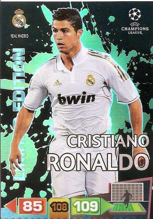 CRISTIANO RONALDO - PANINI CHAMPIONS LEAGUE  2011/12 - RARE `LIMITED EDITION` TRADING CARD