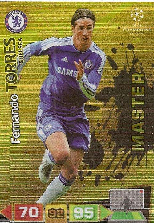 FERNANDO TORRES  - PANINI` CHAMPIONS LEAGUE ` 2011/2012 - RARE  GOLD `MASTER` TRADING CARD