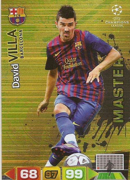 DAVID VILLA - PANINI `CHAMPIONS LEAGUE` 2011/2012 - RARE GOLD `MASTER` TRADING CARD