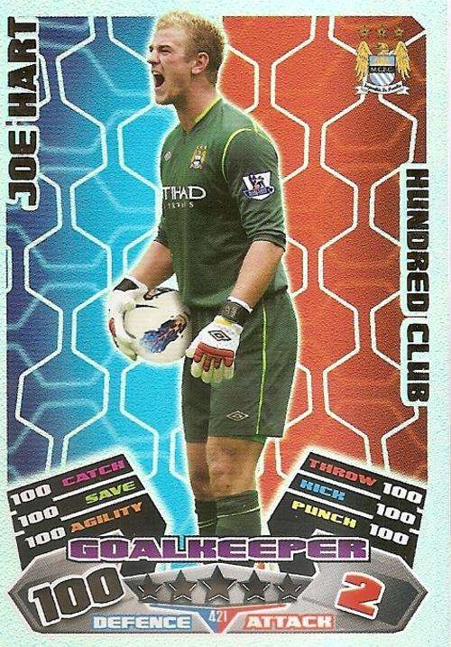 MATCH ATTAX 2012 - JOE HART "CLUB 100" CARD