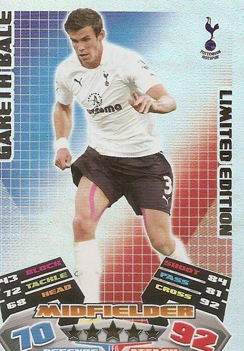 GARETH BALE - TOPPS `MATCH ATTAX` 2011/2012 - `LIMITED EDITION` TRADING CARD