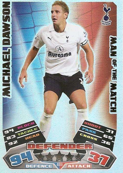 MATCH ATTAX 2012 - MICHAEL DAWSON "MAN of the MATCH" CARD