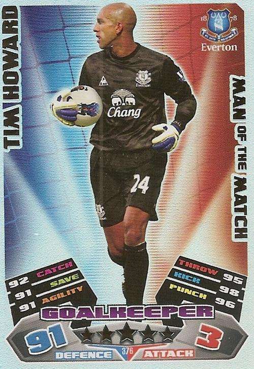 MATCH ATTAX 2012 - TIM HOWARD "MAN of the MATCH" CARD