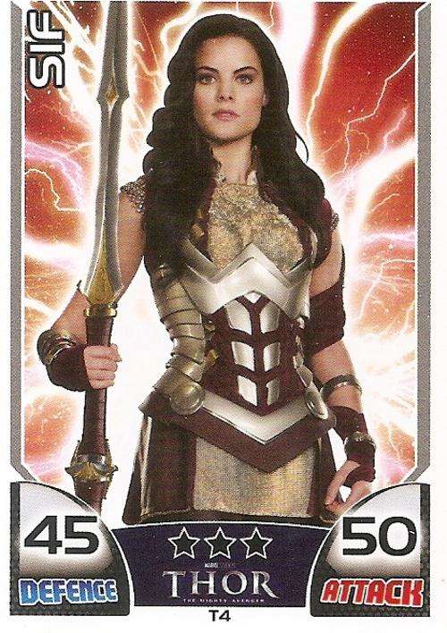 TOPPS HERO ATTAX - MARVEL UNIVERSE - THOR "RARE" MOVIE CARD "SIF T4"