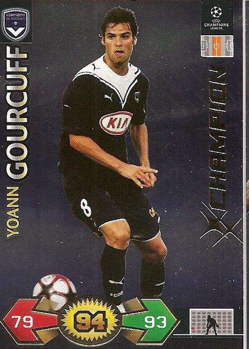 YOANN GOURCUFF  - PANINI `CHAMPIONS LEAGUE S/STRIKES 2009/10` - RARE `CHAMPION` TRADING  CARD