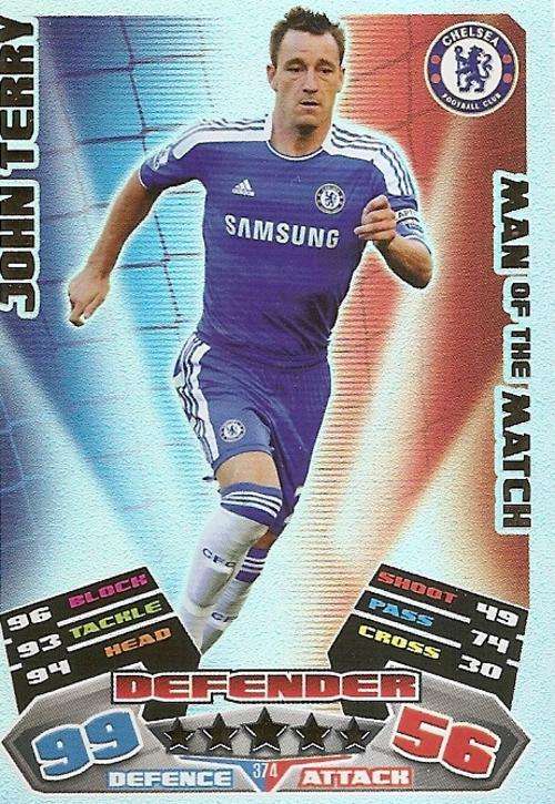 MATCH ATTAX 2012 - JOHN TERRY "MAN of the MATCH" CARD