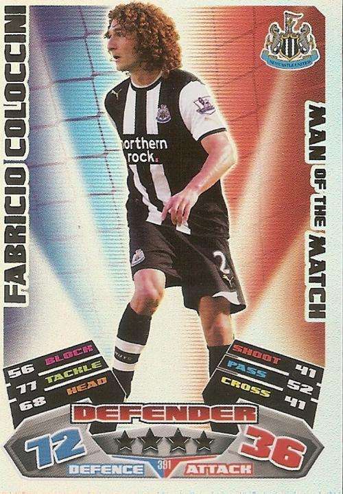MATCH ATTAX 2012 - FABRICIO COLLOCINNI "MAN of the MATCH" CARD