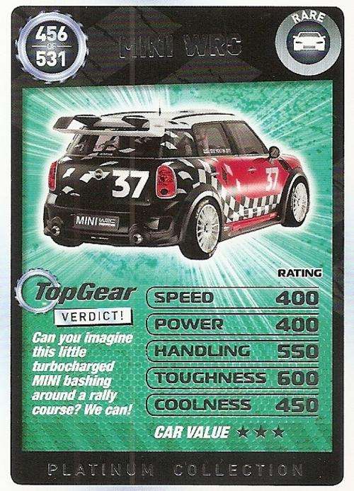 TOP GEAR TURBO CHALLENGE PLATINUM - MINI WRC `RARE` 456 CARD