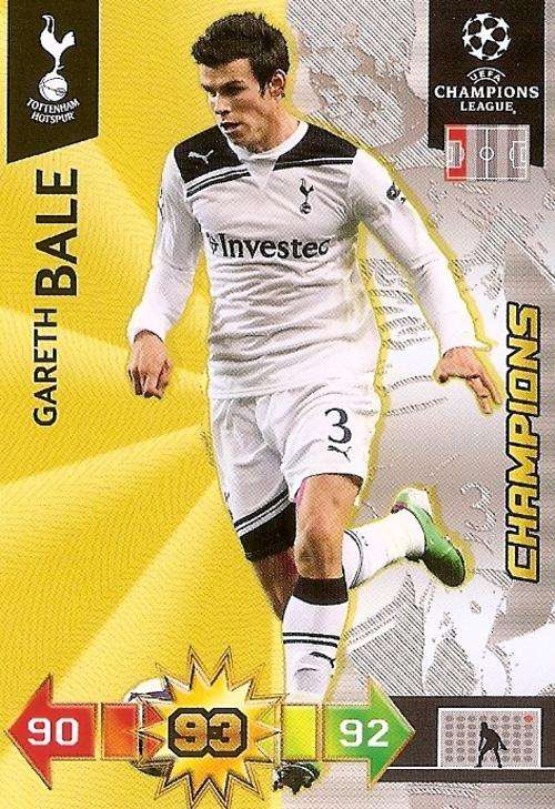 GARETH BALE - PANINI `CHAMPIONS LEAGUE` 2010/11 UPDATES -  VERY RARE `CHAMPION` GOLD CARD