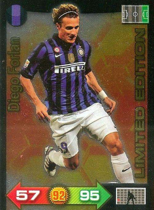 CALCIATORI "SERIE A" ADRENALYN XL 2012  - DIEGO FORLAN RARE "LIMITED EDITION" GOLD FOIL CARD