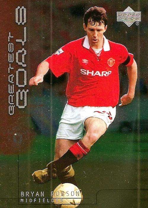 BRYAN ROBSON - RARE `GREATEST GOALS` GOLD INSERT GG6 - UPPER DECK MANCHESTER UNITED 2002