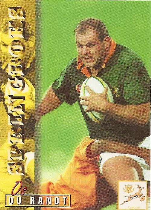 RUGBY 1997 COLLECTION by PANINI - OS DU RANDT "SPRINGBOKS" BASE CARD 4