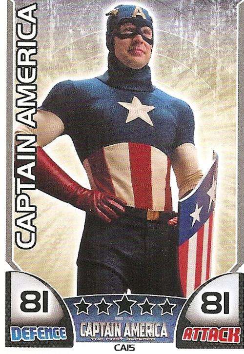 TOPPS HERO ATTAX - MARVEL UNIVERSE - CAPTAIN AMERICA "RARE" MOVIE CARD "CA15"