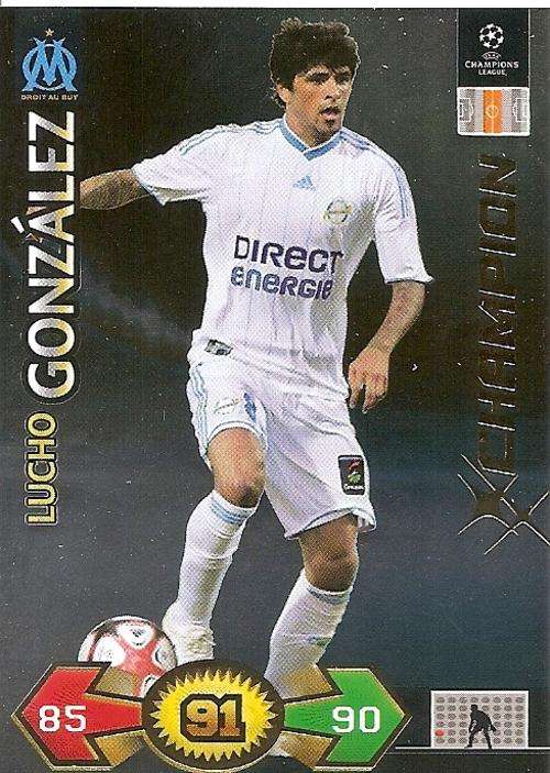 LUCHO GONZALEZ -PANINI `CHAMPIONS LEAGUE S/STRIKES 2009/10` - RARE `CHAMPION` TRADING CARD