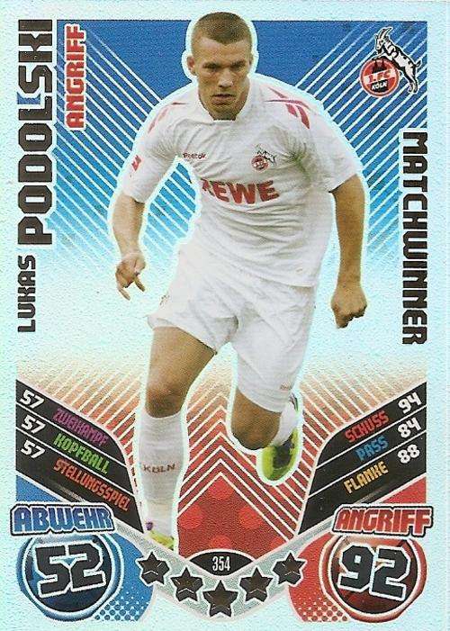 MATCH ATTAX "BUNDESLIGA" 2012 - LUCAS PODOLSKI "MATCHWINNER" CARD