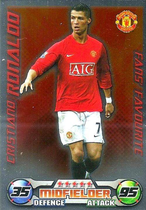 MATCH ATTAX EXTRA 08/09 - CRISTIANO RONALDO "FANS FAVOURITE" CARD