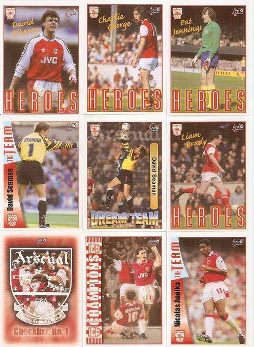 ARSENAL FC - FUTERA  UK `FANS SELECTION` 1997 - COMPLETE SET OF 90 TRADING CARDS - NO BINDER